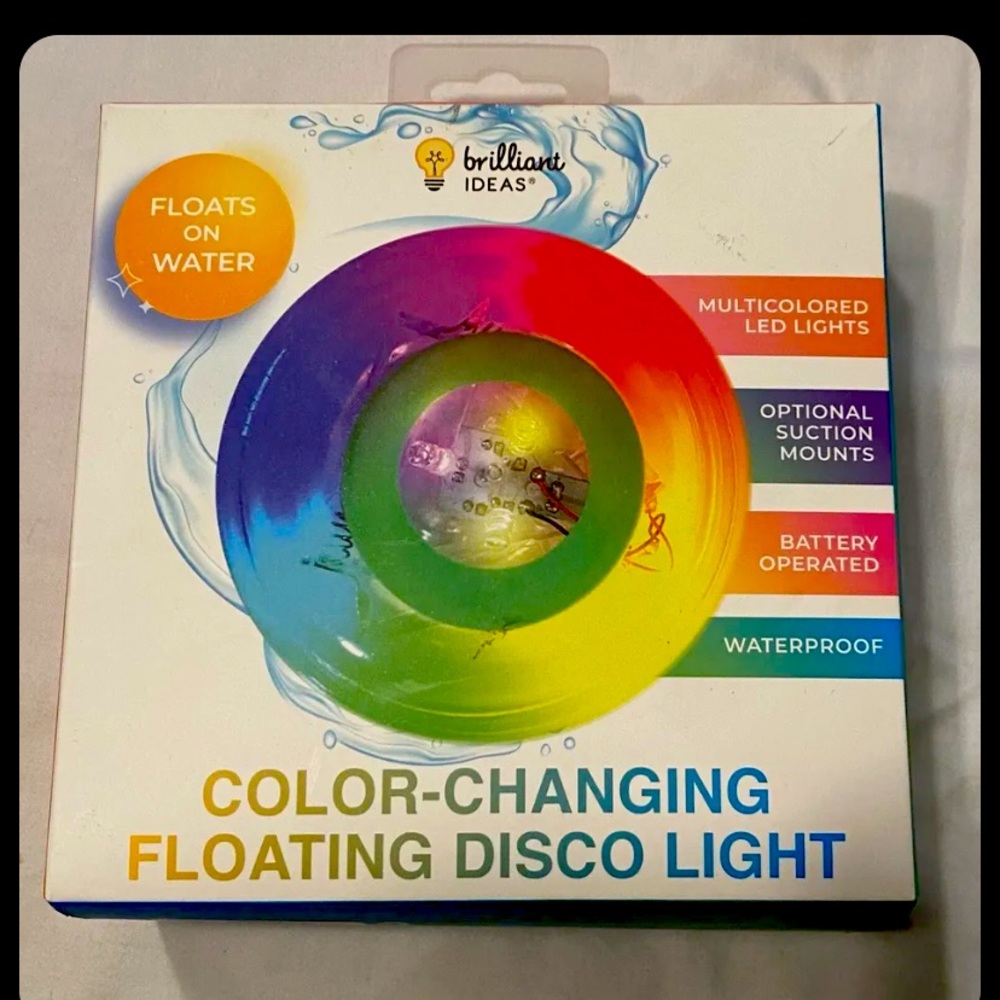 Disco Color Changing Waterproof Floating Light, can also be Wall Mounted
